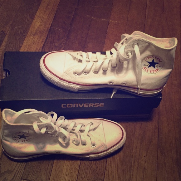 White Converse High Tops NO TRADES!