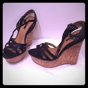 Brand new black wedges