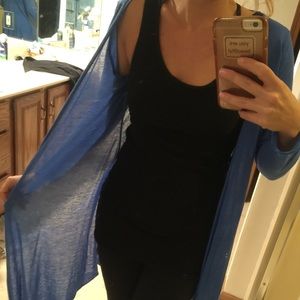 BCBG Long Blue Cardigan or Wrap Shirt