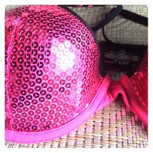 Hot Pink Sequence Bra