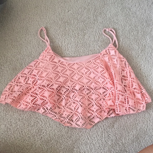 Pink Lacey crop top