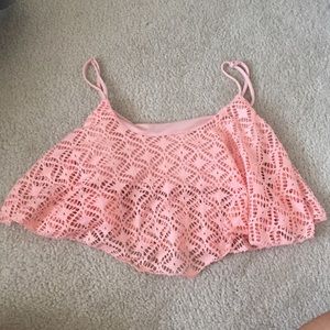 Pink Lacey crop top