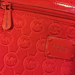 Michael Kors Red Neoprene Crossbody/Messenger Bag