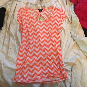 Orange and white chevron top