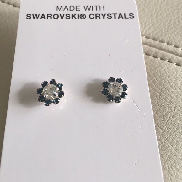 Swarovski Crystal elements earrings clear & blue