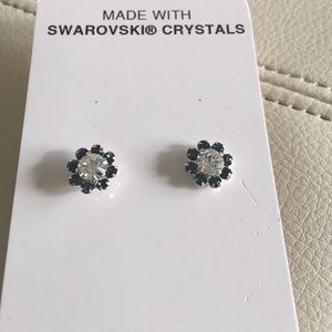 Swarovski Crystal elements earrings clear & blue
