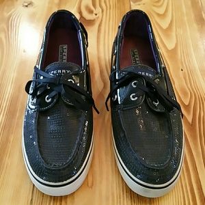 Sperry Top-Sider Black Glitter Shoes