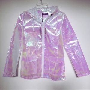 Missguided Holographic Rain Jacket