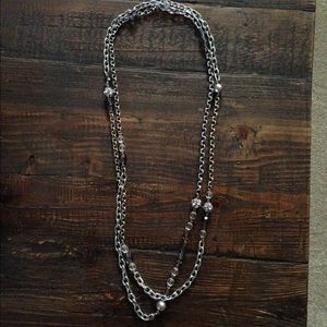 Beautiful Loft Long Rolo Chain Necklace with Beads
