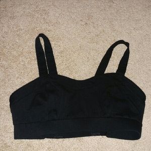 Black Caged Back Crop Top