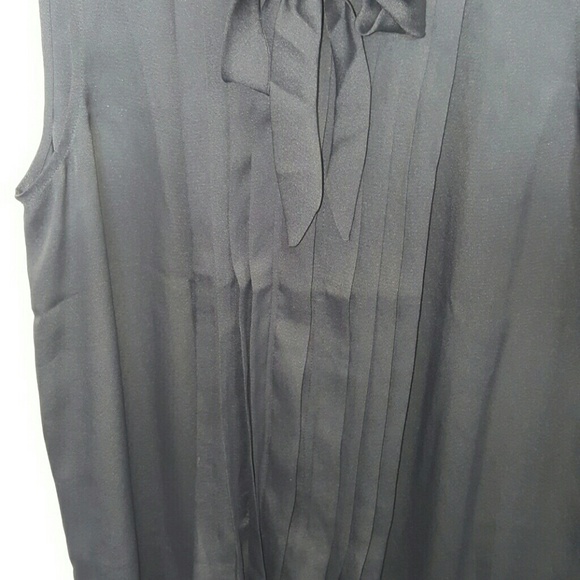 Black Sheer Ruffled Tank Top with Tie - Picture 2 of 3