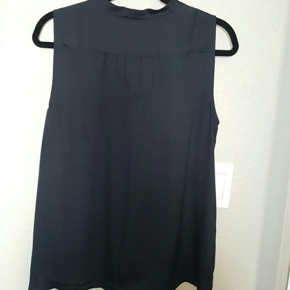 Black Sheer Ruffled Tank Top with Tie - Picture 3 of 3