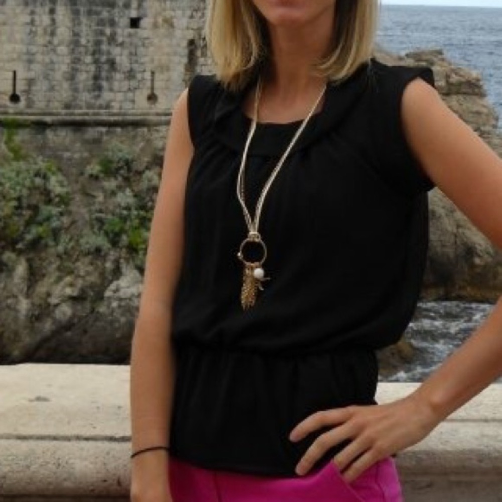 Black peplum top
