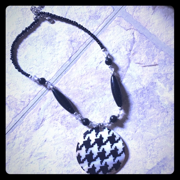 Houndstooth one of a kind Shell Necklace
