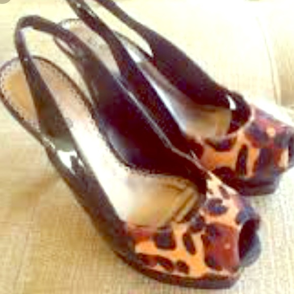 Bebe leopard platform heels