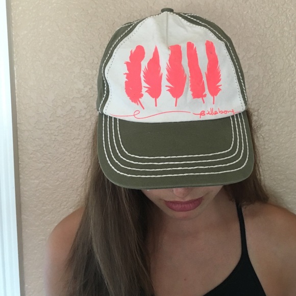 White Orange and Green Billabong Hat