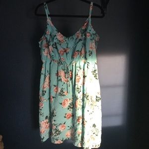 Blue Floral Print Sundress