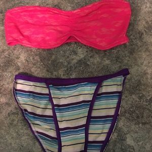 PINK Bandeau with VS string bikini underwear