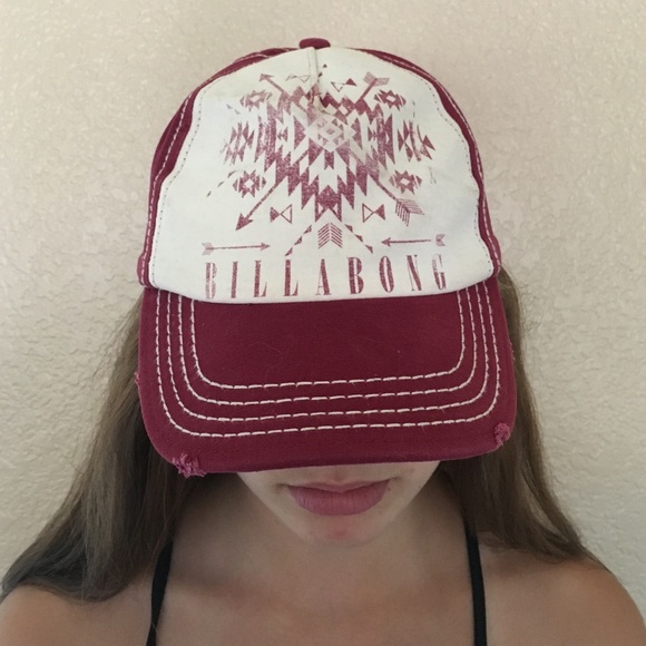 Red and White Billabong Hat