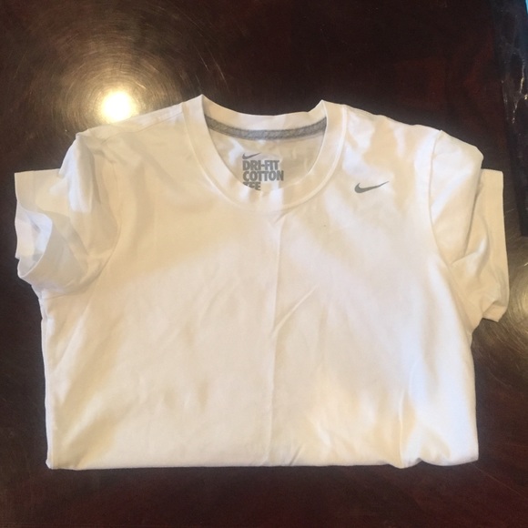 White Nike Dri-Fit cotton tee