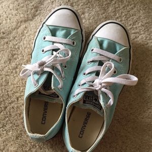 Kids Teal Converse Low Tops