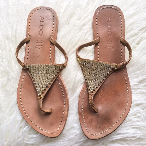 ALDO crystal bling flip flop sandals