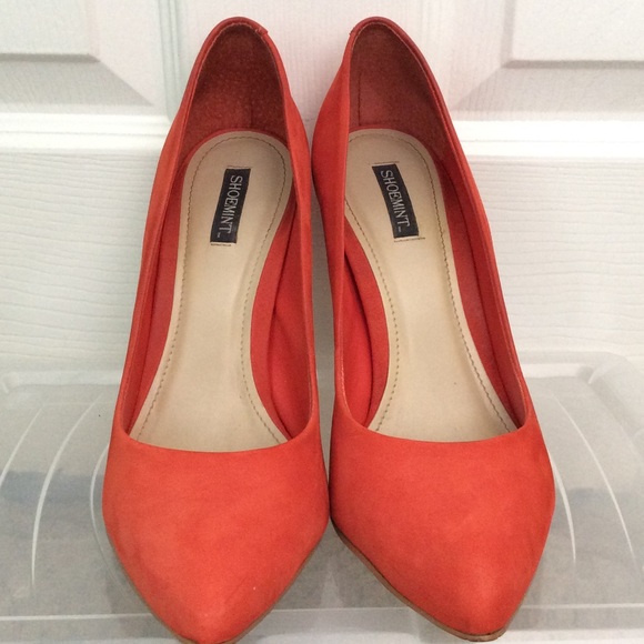 Orange Suede Heels