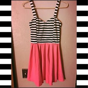 Colorful strap skater dress