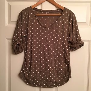 Khaki Polka Dot Top