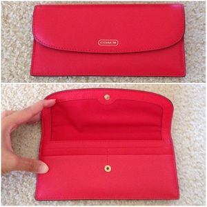 Coach Bags - Coach Red Saffiano Leather Tote Handbag & wallet Coach Bags - Coach Red Saffiano Leather Tote Handbag & wallet
