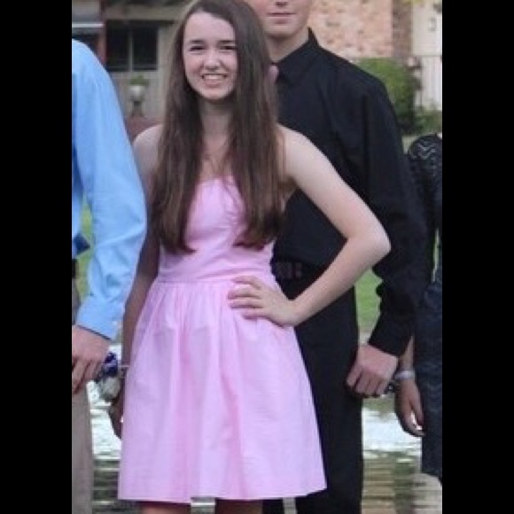 Lilly Pulitzer Pink Seersucker Strapless Dress