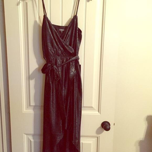 Black high low dress.