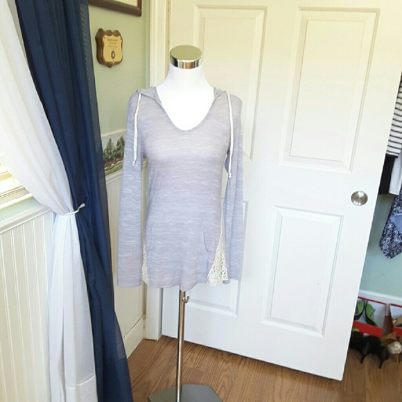 Ultra Flirt Tops - Beautiful lightweight hoodie with crocheted detail