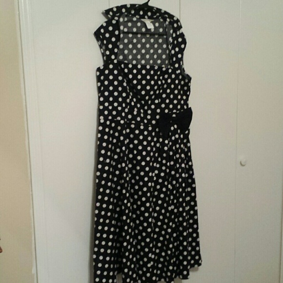 Black and white polka dot dress