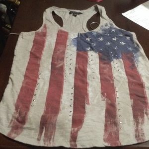 🇺🇸SALE🇺🇸 American flag  R&R racer back tank!!