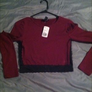 NWT forever 21 long sleeved crop top