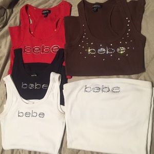 Bebe tank tops lot of 5