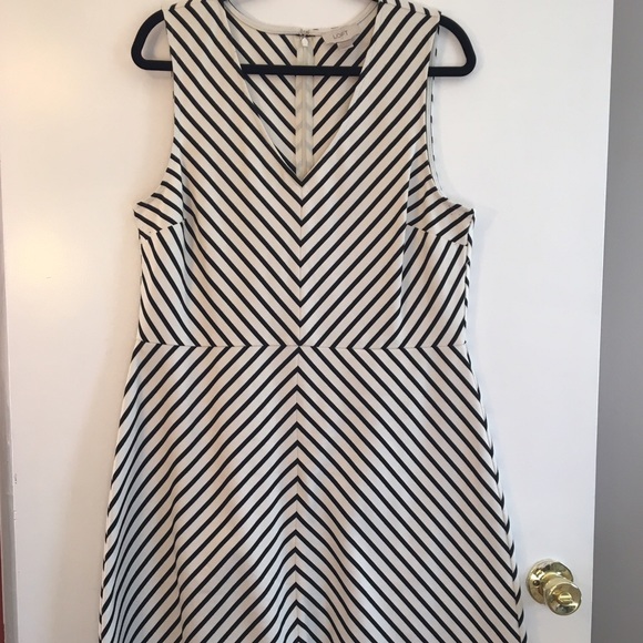 Loft striped a-line dress