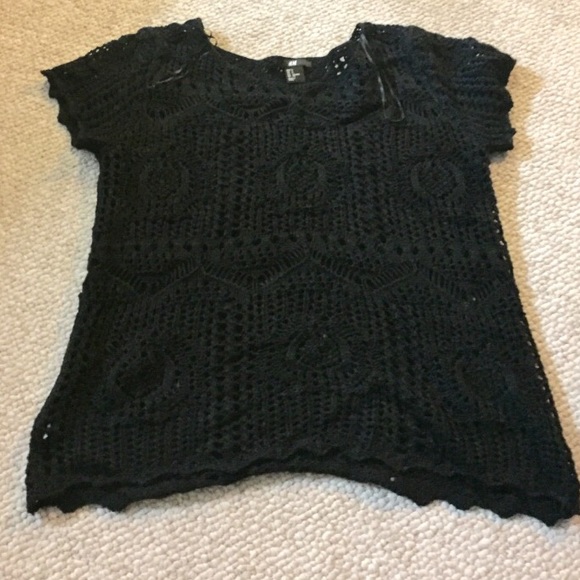 H&M Black Crochet Top