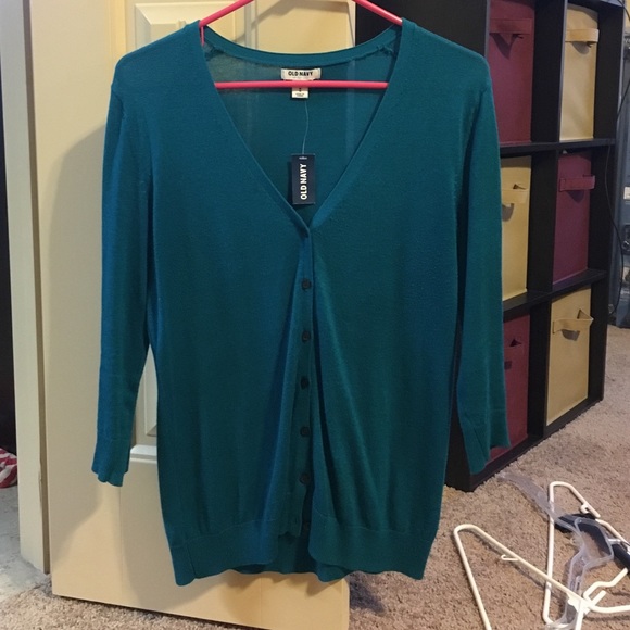 Teal blue cardigan