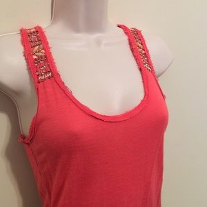 Miss me tank top with bead detail