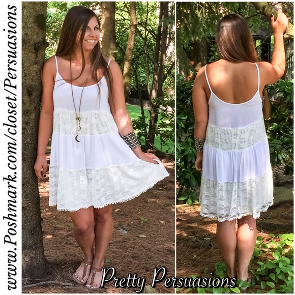 SOLD OUT Pieced Lace Tiered Ruffle Hem Slip Dress - Picture 2 of 3