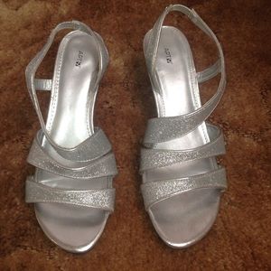 Silver high heels