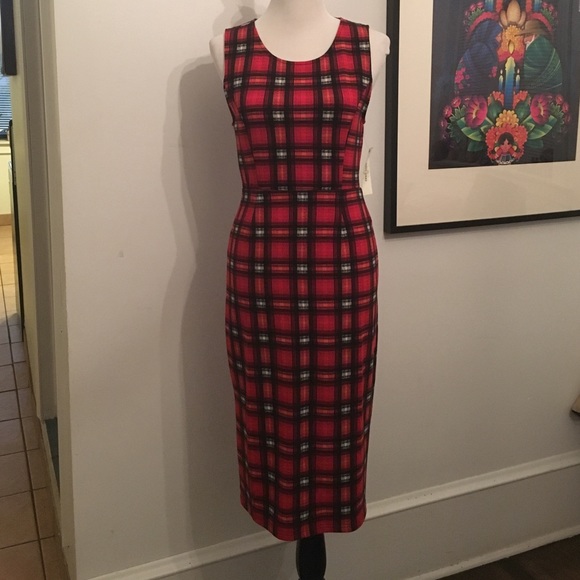 NWT plaid print pencil skirt dress.