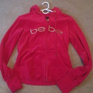 Red Bebe hooded zip up size small