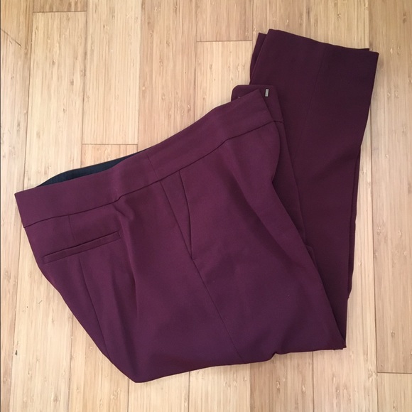 Maroon cropped trousers