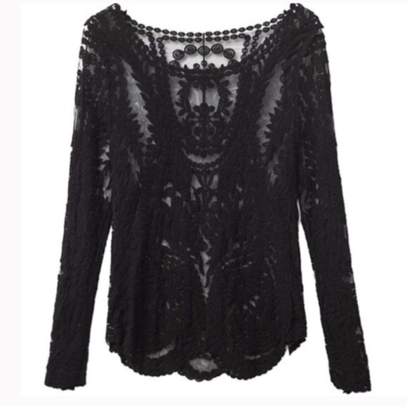 🆕Embroidered Lace Long Sleeve Top - Picture 2 of 2
