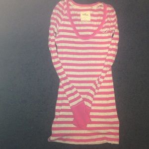 Long sleeve pink a grey HOLLISTER shirt