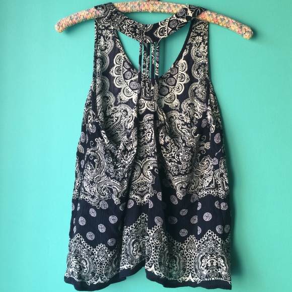 Printed racer back tank top - Picture 2 of 4