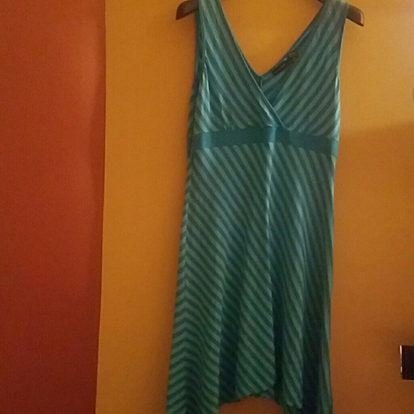 NY & Company Striped Blue Sleeveless Dress Size XL